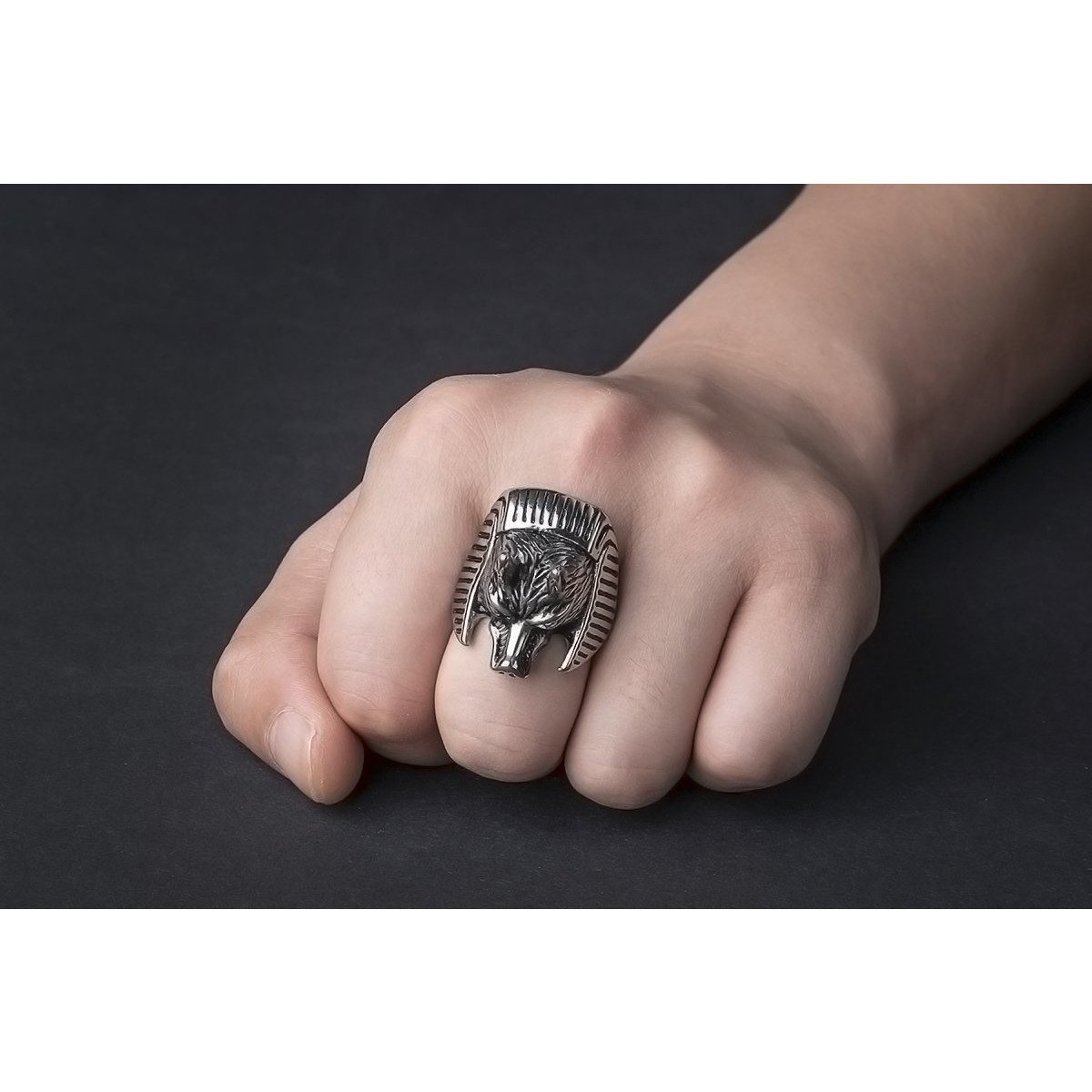 Wolf Head Full Stainless Steel Women's Self Defense Ring - Tacsafeworld EDC Gadgets